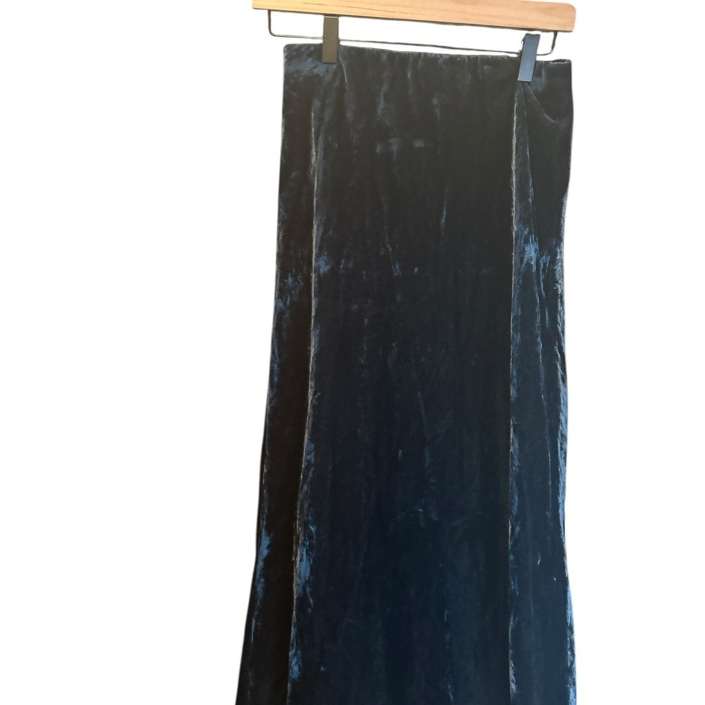 Maeve Anthropologie Green Velvet Maxi Skirt Small Holiday - Picture 3 of 7